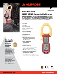 Thumbnail of document Data Sheet - ACDC-100 1000A AC/DC Clamp Meter